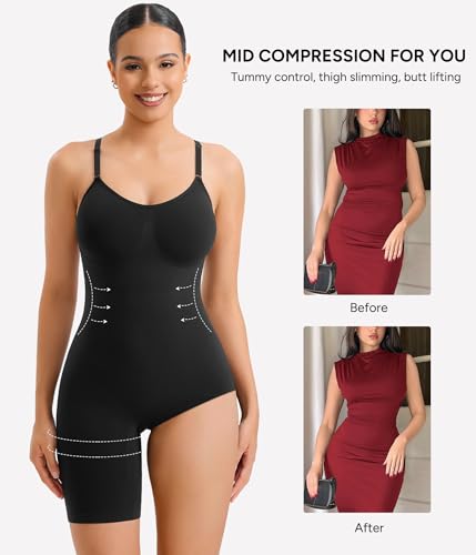 Nebility Shapewear Bodysuit for Women Tummy Control Body Suits Racerback Full Body Shaper Faja Seamless Butt Lifter4