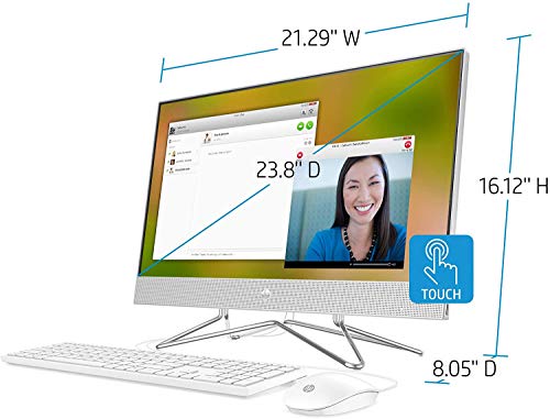 Upgrade HP 24-inch All-in-One Touchscreen Desktop Computer, AMD Ryzen 5 4500U Processor, 12 GB RAM, 512 GB SSD, Windows 10 Home (24-dp0160, Silver) - Image 5