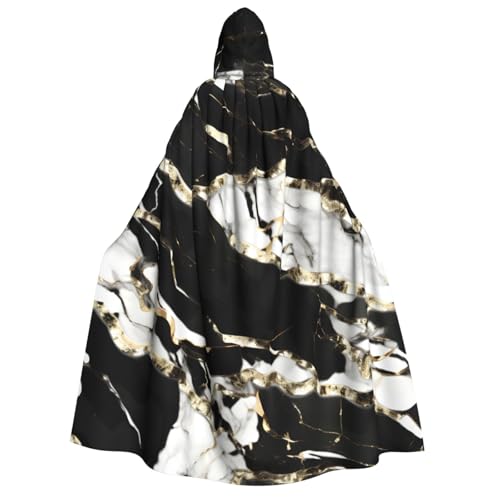 Cape à capuche pour Halloween et fêtes de Noël au style médiéval marbré