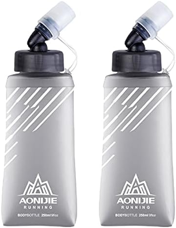 Azarxis TPU Soft Flask Collapsible Water Bottle Running Folding Gel Water Reservoir Handheld for Hydration Pack Hiking Cycling Climbing Jogging Marathon Trail Race