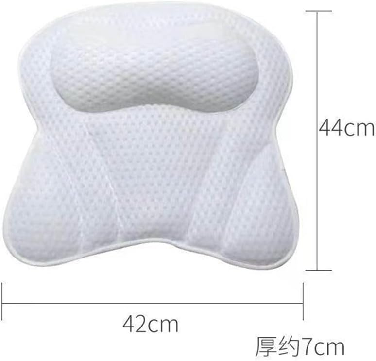 Machine Washable 3D Mesh Bathtub Pillow Bathroom Bath Headrest Suction Cup Cushion