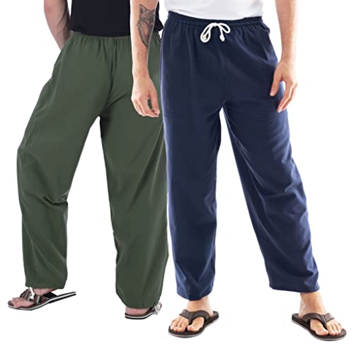 Men Lounge Pants Blue + Green-L