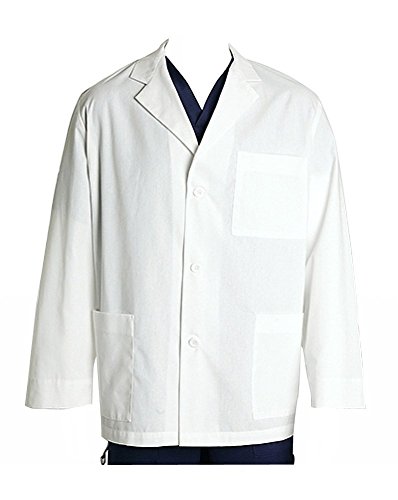 Labcoats by Barco 31 Inch Unisex Lab 3 Pen Pocket Detail, White, Medium