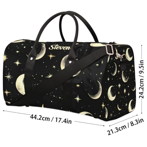 Custom-Duffel-Bag for Men Women Small-Overnight-Bag Moon Black Weekender Luggage Bag2