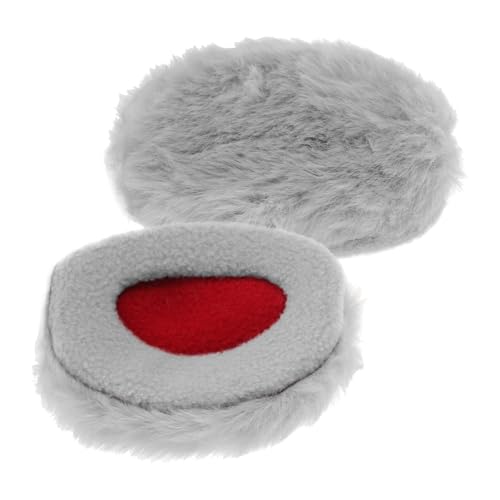 1pair Bandless Plush Ear Warmers for Soft Fleece Ear Covers for Men Women Boys and Girls Grey Outdoor Cold Weather