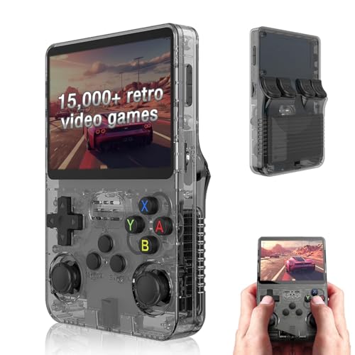 IPS LCD Display Gaming Device R36S Handheld Game Console 3.5 inch Preinstalled Emulator System Black 32GB