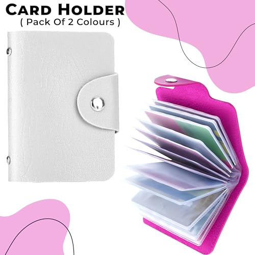 Image of Kraptick Leather Credit Card Holder with Double-Sided Slots for Cards, Business Card Holder, ATM Card Holder for Women and Men- 24 Double Sided Card Slots (MFP1197)