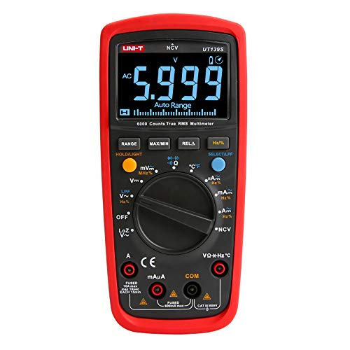 Image of UNI-T True RMS Digital Multimeter UT139S, Auto /Manual Range 6000 Counts NCV LPF /LoZ (ACV) Analog Bar Bandwidth Measures AC DC Voltage AC DC Current Resistance Capacitance Frequency Temperature Duty Cy