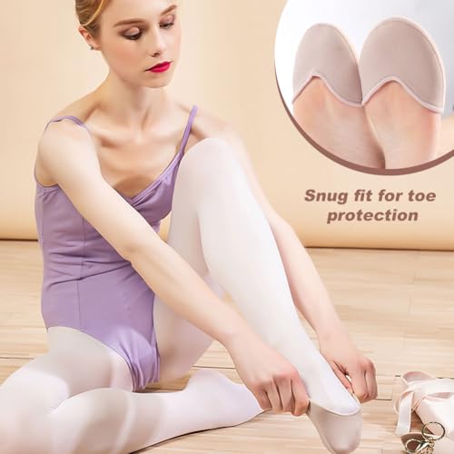 Image of 1 Pair Toe Pads Half Yard Ballet Dance Toe Pads Ballet Shoes Covers Toe Cap Wrapped Protector Forefoot Wrap for Women Girls(Pink)