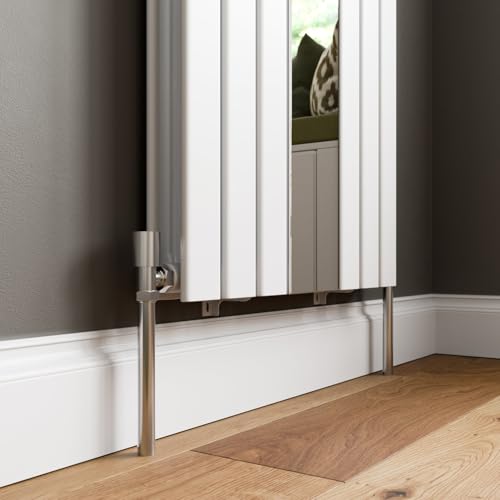 DuraTherm® 1800 x 600mm White Vertical Designer Radiator with Mirror Double Column Flat Panel Modern Central Heating Bathroom Radiators