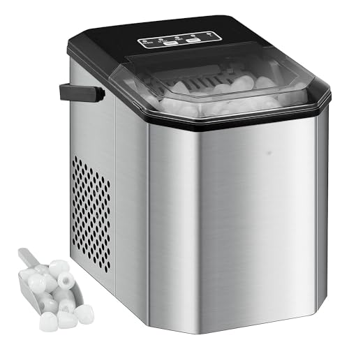 Fabricadora de hielo portátil acero inoxidable 44 lb/día miniatura 1