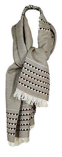 Étole coton triangles marron pour protéger le cou du vent avec légèreté
