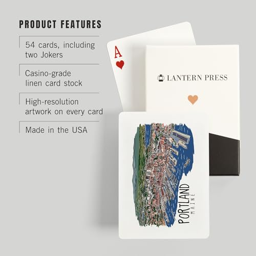 Baraja de póker Portland Maine, 52 cartas, tamaño póker miniatura 3