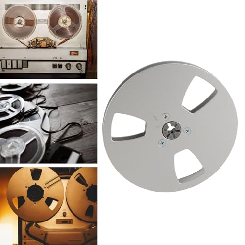 5 Inches Empty Tape Reel - Universal Aluminum Alloy Open Reel for Tape Recorder Repairing and Sound Tape Use (3 Holes Design) - Thumbnail 3