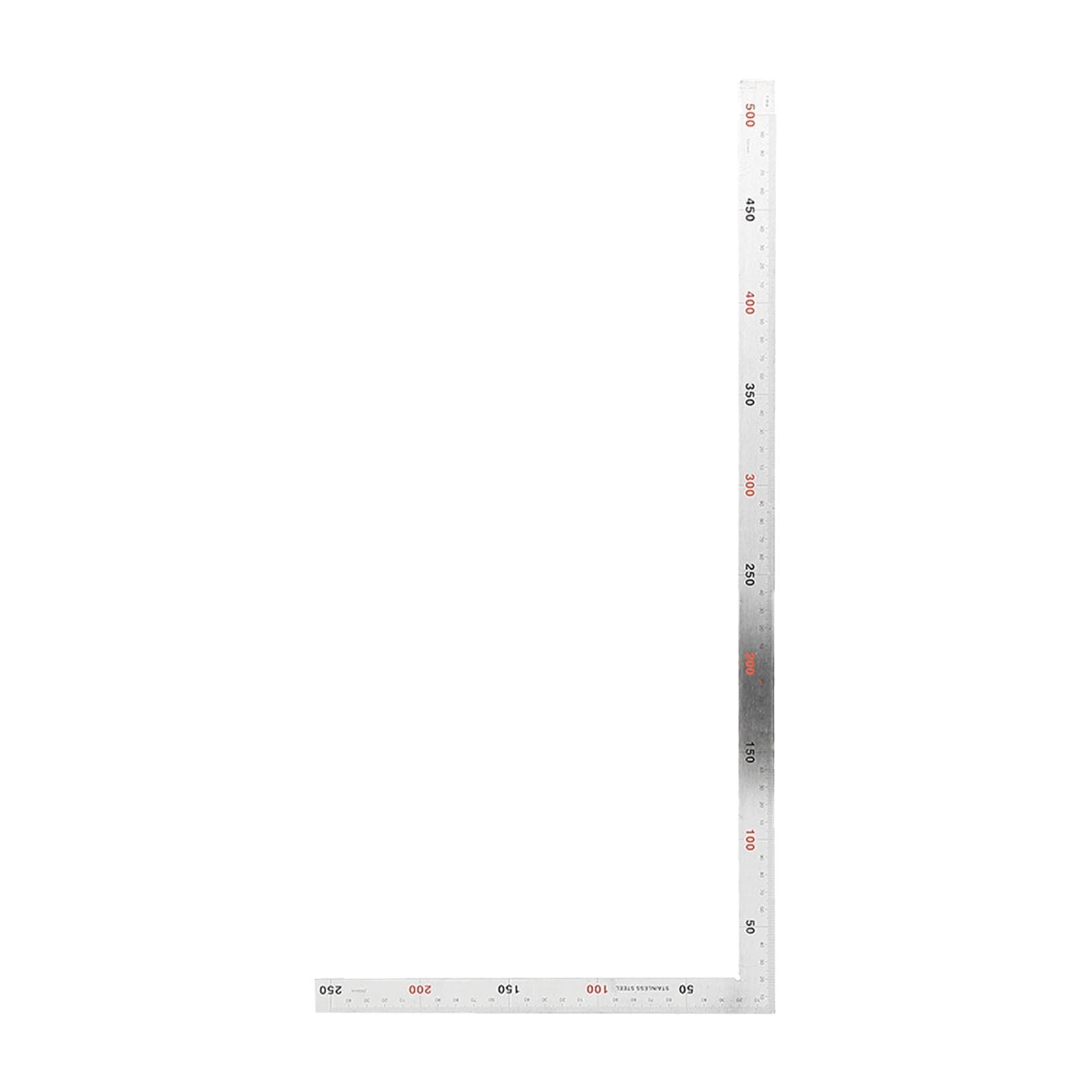 Regla de ángulo recto de 90 grados, herramienta cuadrada de medición de acero inoxidable (30 cm o 50 cm) (500 mm 250 mm)