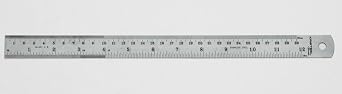 Kristeel Shinwa 12" 300 mm Rigid English Metric Satin Chrome Stainless Steel Machinist Engineer Ruler / Rule with Conversion Table Model 401 C8