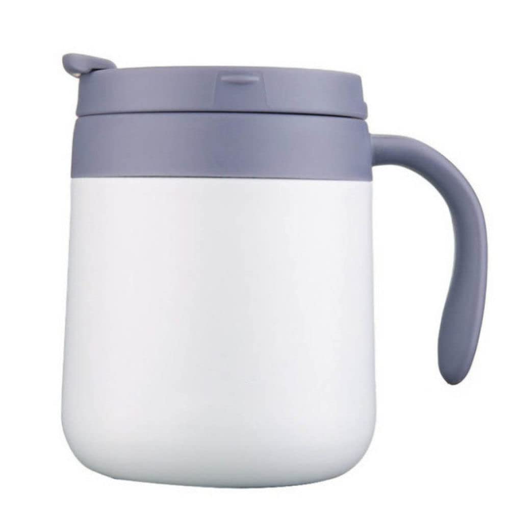 Tazza da caffè in acciaio inossidabile da 350/500 ml, tazza da vuoto, tazza da viaggio per auto all'aperto, tazza da donna, bianco, 350 ml