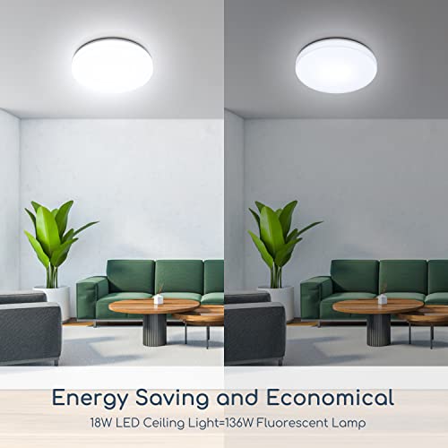 Aigostar Modern Flush LED Ceiling Light, 18W 2100lm, IP54 Waterproof, 6500K, 136W Equivalent for Kitchen, Bedroom - Cosy Home Interiors Aigostar Modern Flush LED Ceiling Light, 18W 2100lm, IP54 Waterproof, 6500K, 136W Equivalent for Kitchen, Bedroom - Image 6