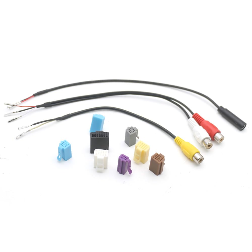 for Universal 4 6 8 10 14Pin Plug Connector 66P Car Stereo Android Navigation Multimedia Radio for RCA Subwoofer Camera in Cable Adapter - (Color Name: for DIY A)