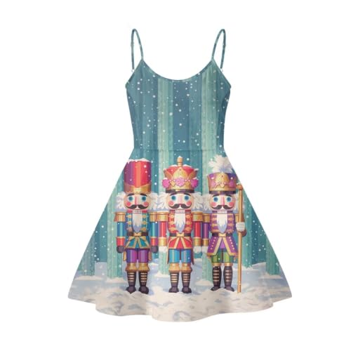 Image of Women's Spaghetti Strap Dress Summer Casual Swing Sundress Girls Beachwear Swing Mini Dress