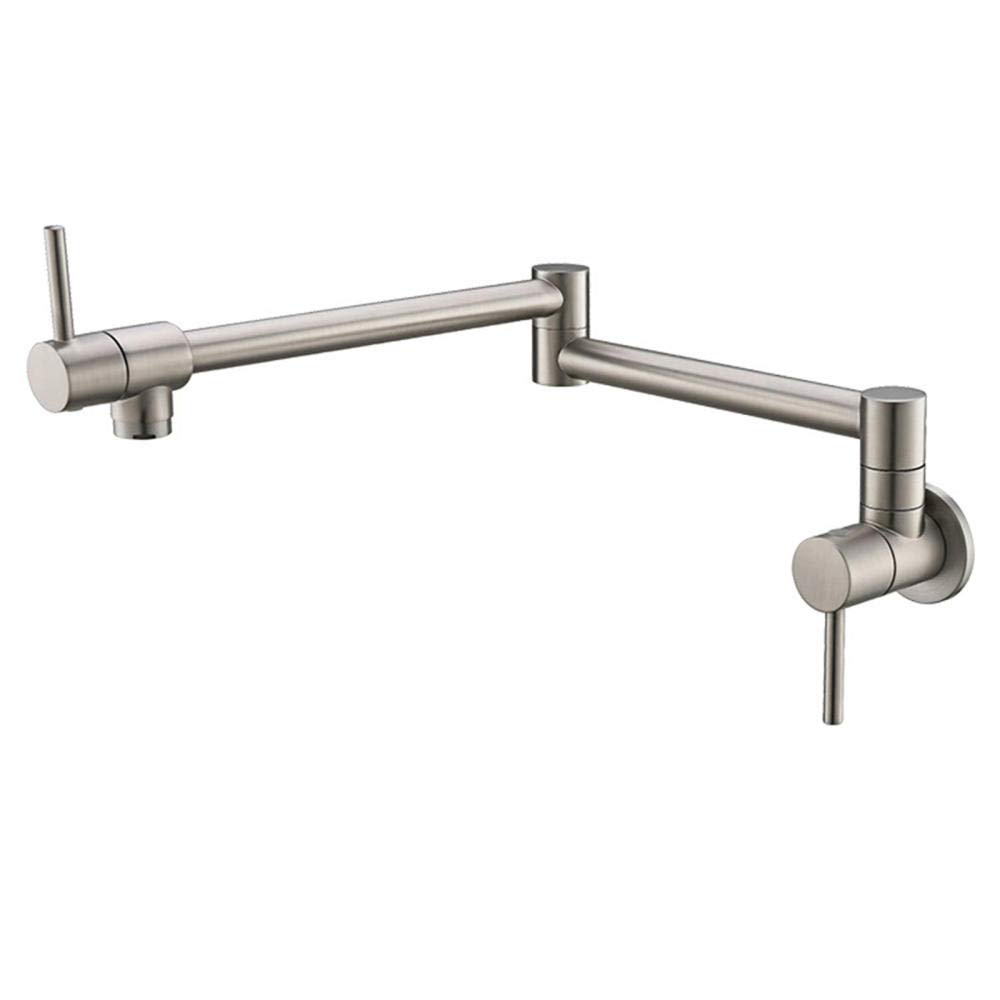 Rubinetti for riempitivi for pentole da cucina Montaggio a parete Girevole a 360 Telescopico Rubinetto multifunzione for acqua fredda Rubinetto da cucina con doppia maniglia Rubinetto for lavelli da c