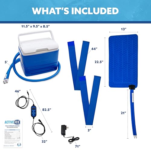 Image of Polar Active Ice 3.0 | 9 QT Cold Therapy Ice Machine | Programmable Timer | Universal Rectangular Compression Pad | Cryotherapy Pain Relief System | Ace Bandage Style Compression