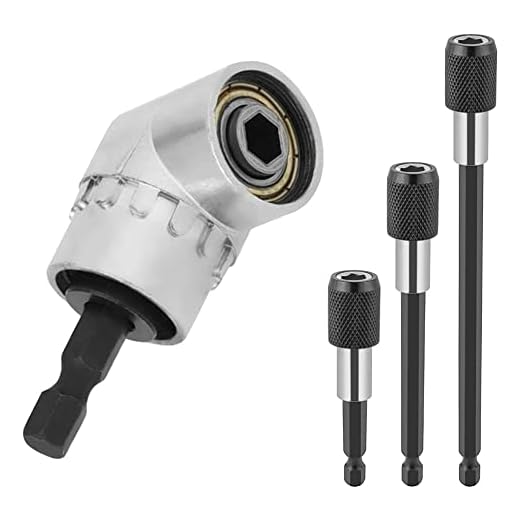 Right Angle Drill Attachment For Drill Impact Driver Extension Set Magnetic Bit Holder Locking Offset Attachments Degree Adapter Cordless Power Tight Space Tool Small Spot Corner Long Hex Extensions