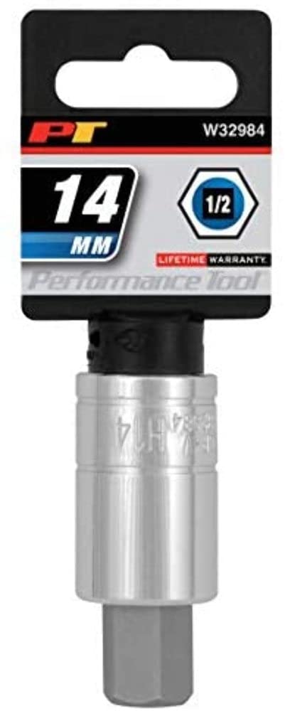 Performance Tool W32984 1/2 Drive Hex Bit Socket, 14mm