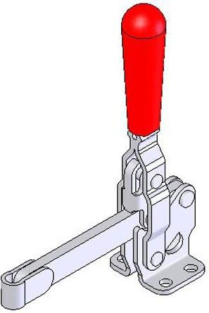 De-Sta-Co Vertical Hold-Down Clamp, Vert. Handle, Solid-bar, Straight base w/500 lbs. cap.-Steel, A=7.48 (1 Each)