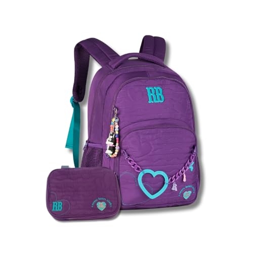 Kit Mochila Rebecca Bonbon Costas Estojo Box Meninas Roxo