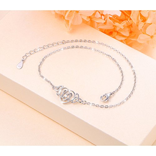 Image of S925 Sterling Silver Anklet for Women Adjustable Plus Foot Ankle Bracelet