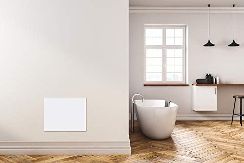 MYLEK Panel Heater Radiator Electric 0.5KW - Daily and Weekly Timer, Digital Thermostat - Wall Mounted Slimline White Panel Heater for Bathroom, Office, Bedroom, Garage (500 Watt) Lot 20 Compliant