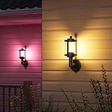 XMCOSY+ Outdoor Wall Lights, 1100LM Smart Porch Lights Outdoor, RGBCW LED Sconce Lights, WiFi APP Control, Compatible with Alexa, IP65 Waterproof Exterior Lighting Fixtures, 2 Pack