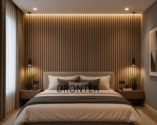 Image of DRONTER 3D Self-Adhesive Brick Wallpaper - PE Foam Wall Panels for Home, Bedroom, Living Room, and Cafe Decor | Easy Peel & Stick DIY Wall Stickers (Light Wooden)