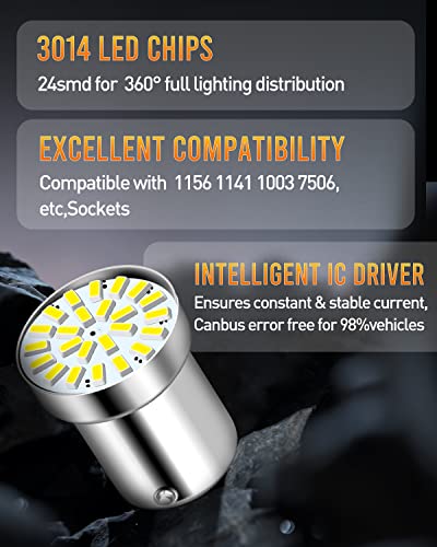 Luyed 5 X 280Lumens 1156 3014 24-Ex Chipsets 1156 1141 1003 7506 Led Bulbs Used For Rv Camper,Xenon White(Provide Adequate Illumination For One Side Irradiation) #TOP4