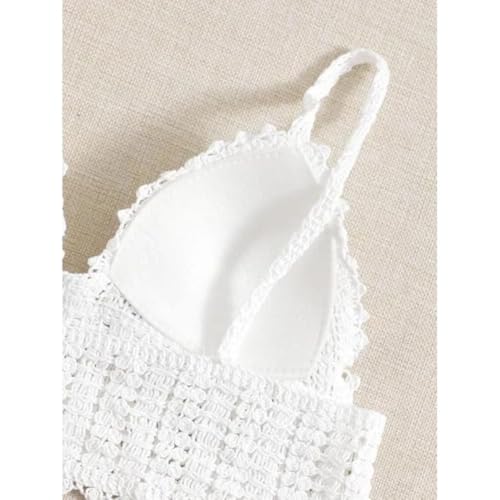 Image of NAIADES Women's Handmade Crochet Crop Top, Sleeveless Top for Women,Comfortable Fit