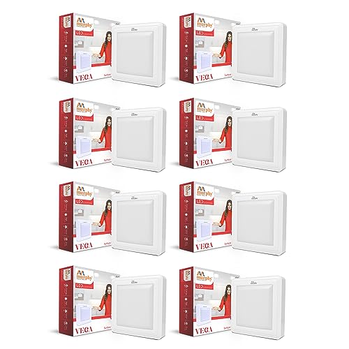 Image of Murphy 15W Vega LED Panel Light Square Surface - (Cool White, Pack of 8) No False Ceiling Required