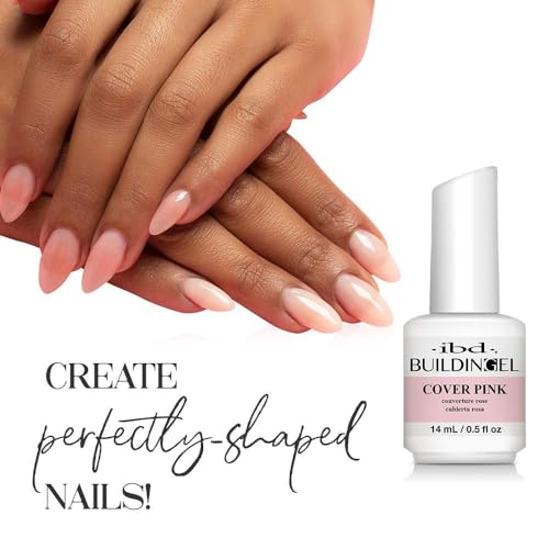 IBD Builder Gel, Cover Pink - Hard Gels Nail Extension for Strength & Length, Soak Off LED/UV for Natural Overlay & Tip Application, 0.5 oz, 1 Pack