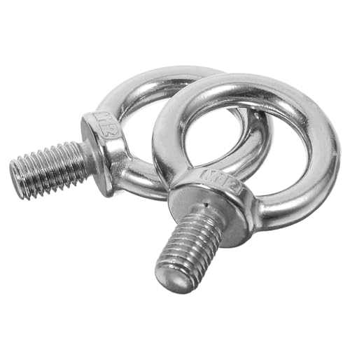 SEWACC 2pcs M12 Stainless Steel Lifting Eye Bolts Threaded Eyebolts with Washers Heavy-Duty Fasteners for Industrial Lifting and Rigging Applications