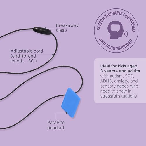 ARK ParaBite™ Small Chew Necklace, Chew Necklaces for Sensory Kids and Adults, Oral Fidget for Autism, ADHD, SPD, Anxiety, Medical-Grade Sensory Chew Necklace, Standard, Softest, Light Grey - Image 3