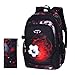 MODRYER Kinder Fußball Rucksack Teens Schultasche Jungen Reise Rucksack Leichte Bookbag Mädchen Jungen Studenten Daypack Durable Mittagessen Gepäck,Red-S(41 * 28 * 20CM)