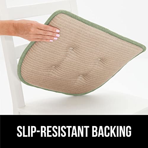 Gorilla Grip Tufted Memory Foam Chair Cushions, Set Of 4, Comfortable Seat Cover Cushion, Thick Durable And Washable Slip Resistant Pads For Dining Room Chairs, Office Desk, Kitchen Table, 16X17 Sage #TOP3
