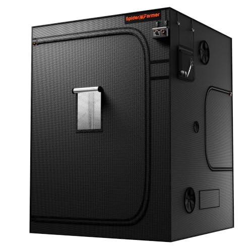 Spider Farmer 5x5 Grow Tent 2026 New 60x60x80 with Cable Pass-Through Controller Landyard Enlarged View Window 1680D Thicken Mylar Canvas for Indoor Hydroponic Growing for SF7000 SE7000 G7000
