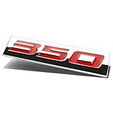 Auto Dynasty Chrome Finish Metal Emblem 350 Badge, (Red Letter)
