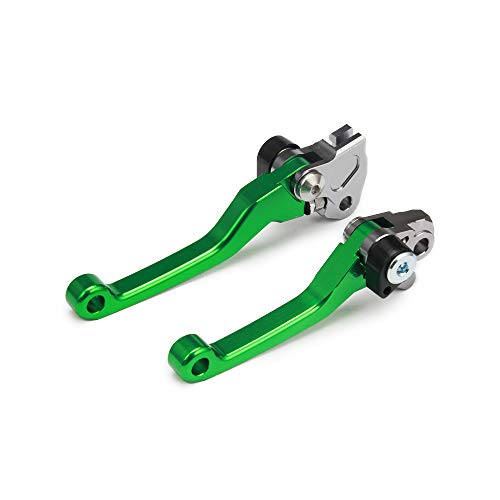 Ysmoto Dirt Bike Levers Billet Pivot Foldable Clutch Brake Lever For Kx65 00-23 Kx85 01-23 Kx100 01-21 Kx112 22-23 Kx125 00-05 Kx250 00-04 Kx500 04 Kx250F 04 04 Green #TOP3