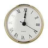 Honseadek Reloj de cuarzo de 80 mm con números para proyectos de manualidades con tapa de repuesto, borde dorado o plateado, transparente, redondo, árabe/romano, 3 (dorado)