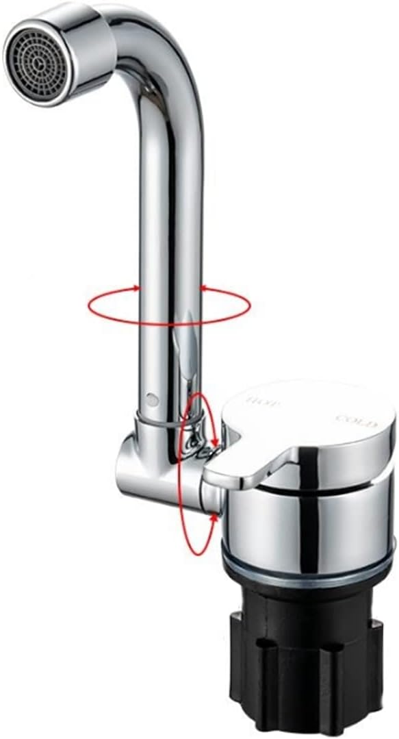 Camper Faucet Folding Faucet RV Water Tap Cold and Hot Water 360 Degree