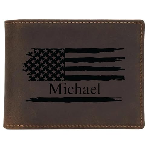 Personalized Wallet for Men, Custom RFID Leather Wallet, Engraved Genuine Leather Custom Wallet, Great Anniversary Gift For Him, Husband, Boyfriend, Men, Father, Dad, Grandpa, Wedding