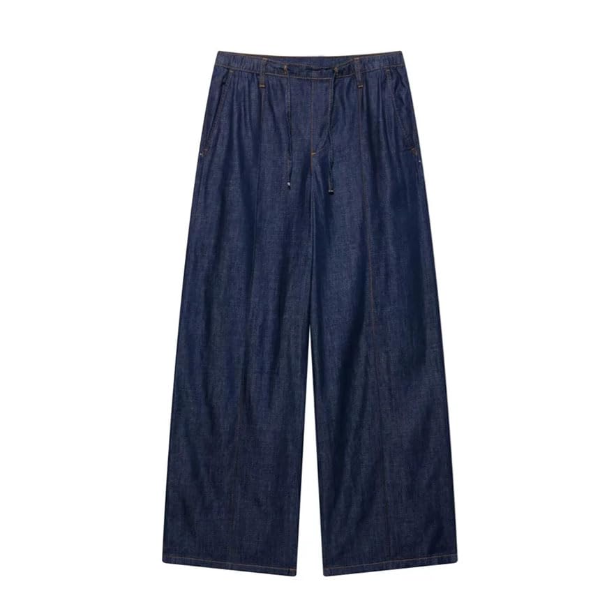 Ensemble de jeans amples en denim robuste à col revers chic