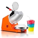 SUPER DEAL Upgraded 300W Electric Ice Shaver Ice Shaved Machine Snow Cone Maker 145 lbs (Orange)